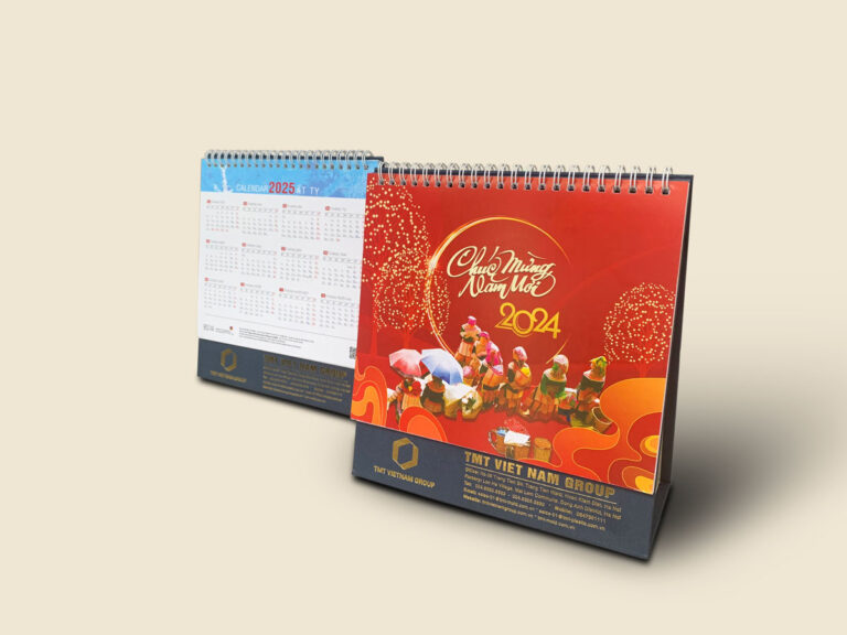 Lịch để bàn ép nhũ vàng