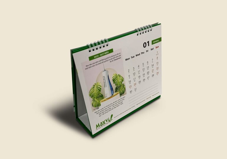 Lịch để bàn A in theo thiết kế độc quyền công ty Maxvi tại Hà Nội