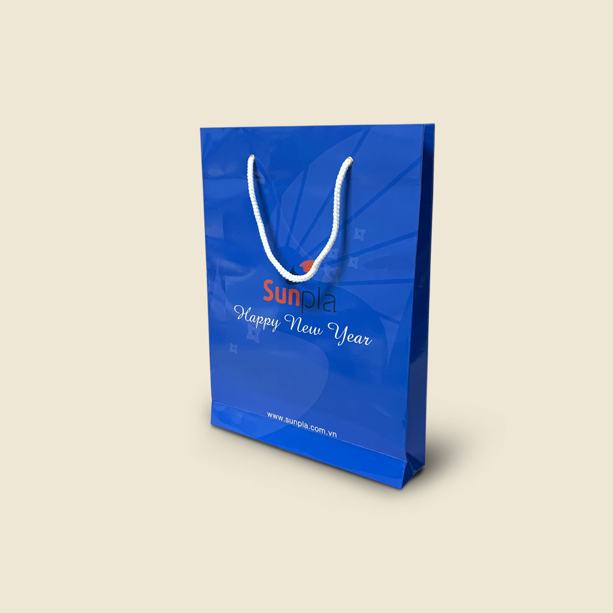 Túi giấy đựng quà tết in logo sunpla