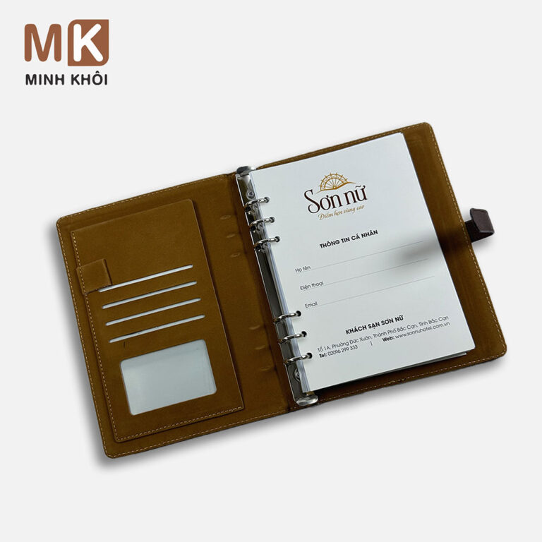 in sổ còng bìa da