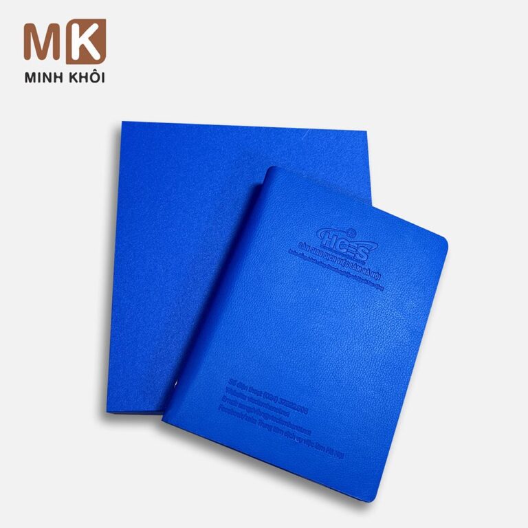 in sổ tay bìa da quà tặng HCES