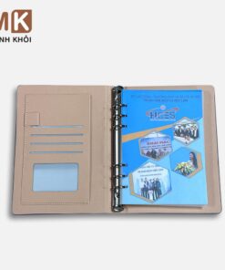 in sổ tay bìa da quà tặng HCES