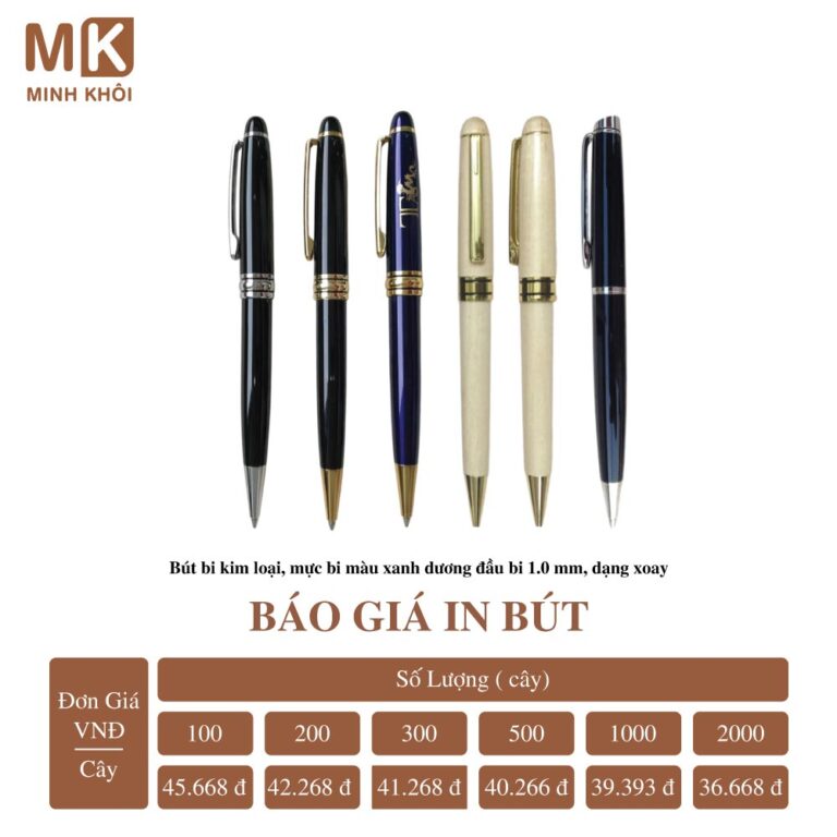 In Bút Bi, Bút Chì, Bút Ký Giá Rẻ