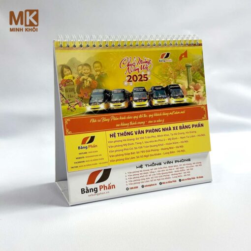 Mẫu lịch tết để bàn nhà xe Bằng Phấn