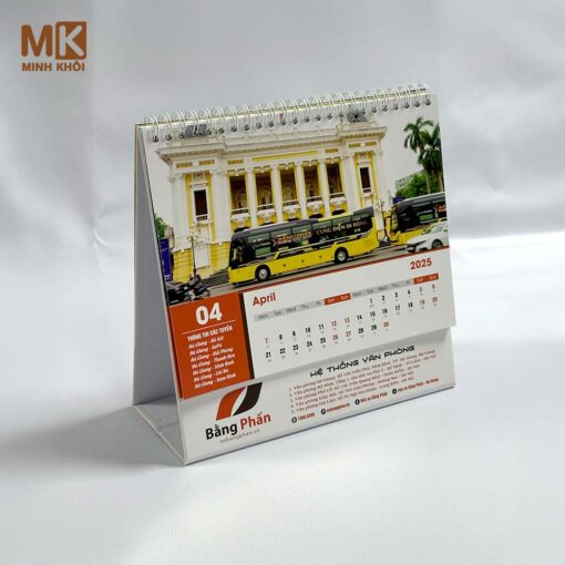 Mẫu lịch tết để bàn nhà xe Bằng Phấn
