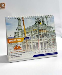Mẫu lịch để bàn chữ A công ty thép Minh Cường