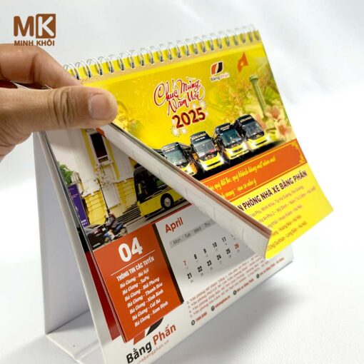 Mẫu lịch tết để bàn nhà xe Bằng Phấn