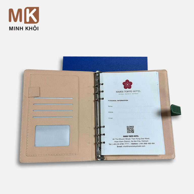 Sổ còng bìa da quà tặng