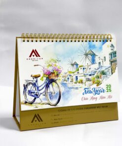 Mẫu lịch tết để bàn chữ A công ty Ameriver