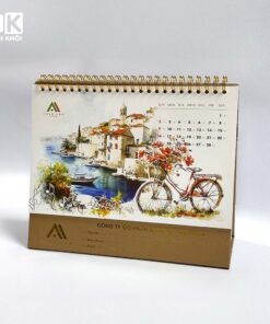 Mẫu lịch tết để bàn chữ A công ty Ameriver