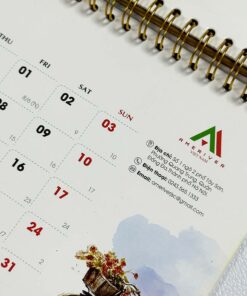 Mẫu lịch tết để bàn chữ A công ty Ameriver