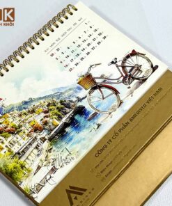 Mẫu lịch tết để bàn chữ A công ty Ameriver