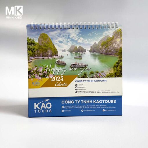 Mẫu lịch để bàn chữ A công ty KAOtours