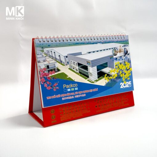 Mẫu lịch để bàn chữ A công ty Packco