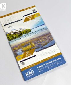 Mẫu lịch để bàn chữ A công ty KAOtours