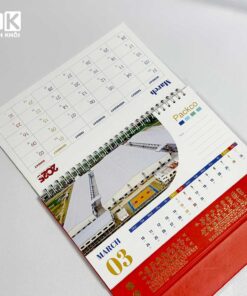 Mẫu lịch để bàn chữ A công ty Packco