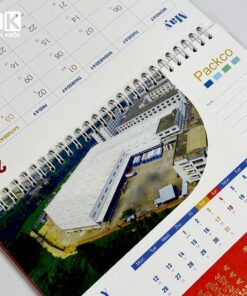 Mẫu lịch để bàn chữ A công ty Packco