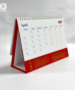 Mẫu lịch để bàn chữ A công ty Packco