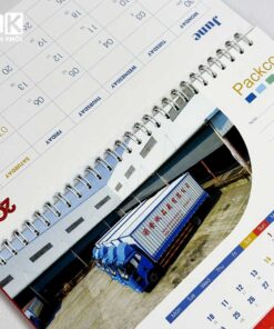 Mẫu lịch để bàn chữ A công ty Packco