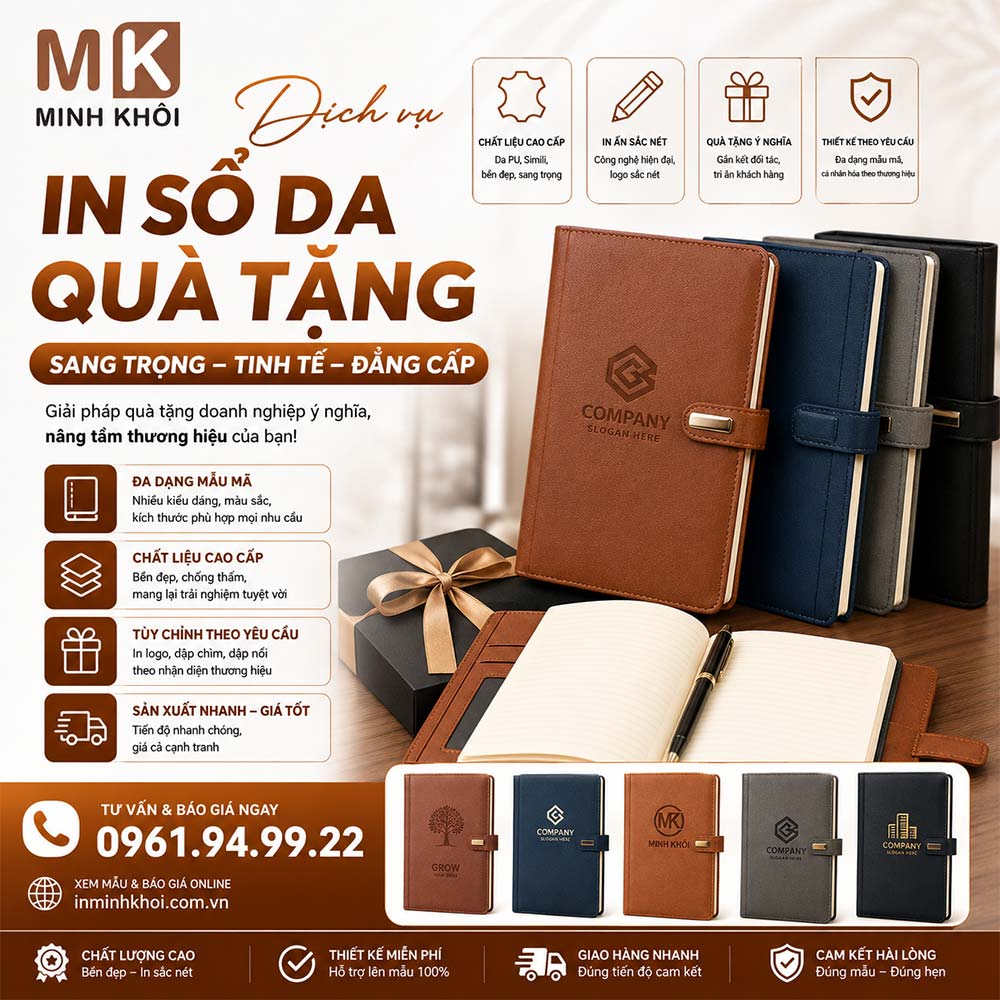 Xưởng in sổ da theo yêu cầu